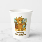 Von Milch und Muskeln gespeist - Funny Bullio Pape Pappbecher (Vorderseite)