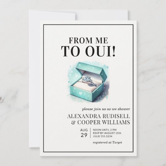 VON MIR ZU OUI | BRAUTPARTY EINLADUNG (Vorderseite)