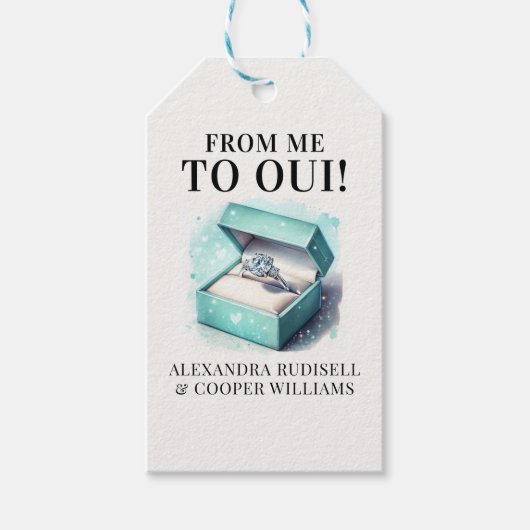 VON MIR ZU OUI | BRAUTPARTY GESCHENKANHÄNGER (Vorderseite)
