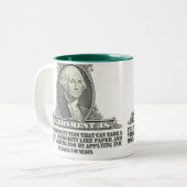 Von Mises auf Papiergeld Zweifarbige Tasse (Vorderseite Links)