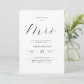 Von Miss Minimalistisch Bridal Dusche Einladung (Stehend Vorderseite)