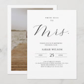 Von Miss Minimalistisch Bridal Dusche Einladung (Vorne/Hinten)