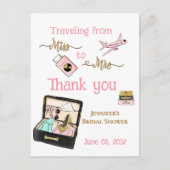 Von Miss zu Brautparty Journey Vielen Dank Postkarte (Vorderseite)