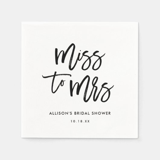 Von Miss zu Brautparty Napkins Serviette (Vorderseite)