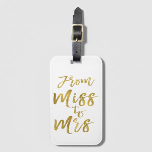 Von Miss zu Brautparty Party Gold Foil Gepäckanhänger