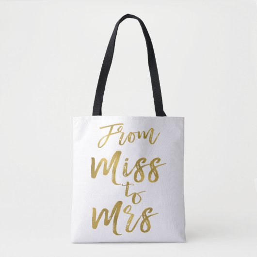 Von Miss zu Brautparty Party Gold Foil Tasche (Vorderseite)