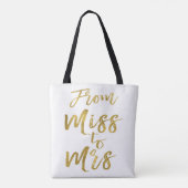 Von Miss zu Brautparty Party Gold Foil Tasche (Rückseite)