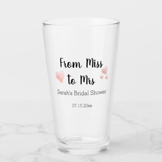 Von Miss zu Brautparty Tumbler (Vorderseite)