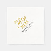 Von Miss zu Frau Hochzeit Serviette (Vorderseite)