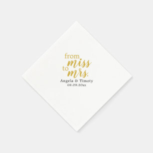 Von Miss zu Frau Hochzeit Serviette