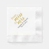 Von Miss zu Frau Hochzeit Serviette (Vorderseite)