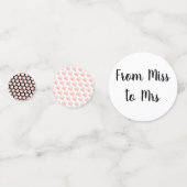 Von Miss zu Mrs. Black und White Brautparty Konfetti (Vorderseiten)