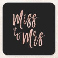Von Miss zu Mrs. Brautparty Rose Gold Foil