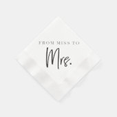 Von Miss zu MRS. Cocktail Napkin Serviette (Ecke)