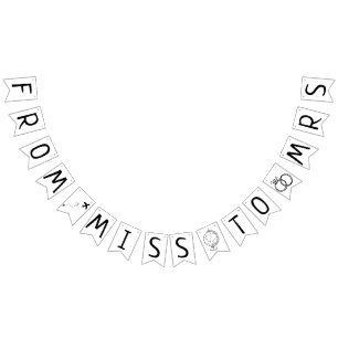 Von Miss zu Mrs. Travel Themed Brautparty Wimpelkette