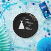 Von Miss zu Mrs. Wedding Dress Brautparty Pappteller (Party)