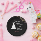 Von Miss zu Mrs. Wedding Dress Brautparty Pappteller (Party)