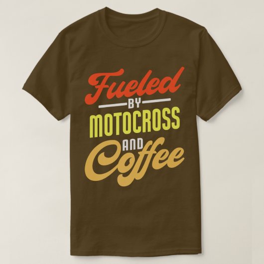 Von Motocross und Kaffee gesponnen Motocross Bik T-Shirt (Design vorne)