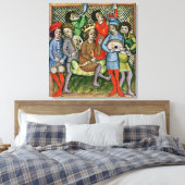 Von Musikern umgebene gekrönte Figur Leinwanddruck (Insitu (Schlafzimmer))