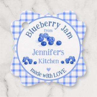 Von NAME Küche mit Liebe Blaubeer Blau Karo Geschenkanhänger
