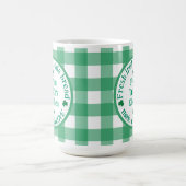 Von NAME Küche mit Liebe Irischer grüner Check  Kaffeetasse (Mittel)