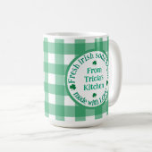 Von NAME Küche mit Liebe Irischer grüner Check  Kaffeetasse (VorderseiteRechts)