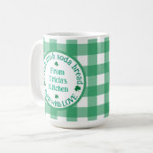Von NAME Küche mit Liebe Irischer grüner Check  Kaffeetasse (Vorderseite Links)