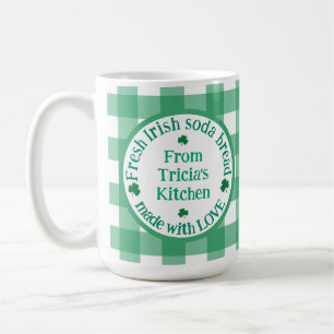 Von NAME Küche mit Liebe Irischer grüner Check Kaffeetasse
