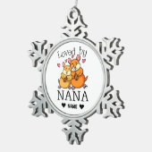 Von Nana geliebt Schneeflocken Zinn-Ornament (Rechts)