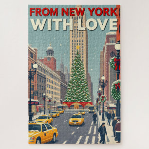 Von New York mit Liebe Vintage Retro Weihnachten Puzzle