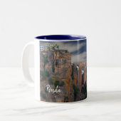 Von oben - Ronda - das echte Spanien Zweifarbige Tasse (Vorderseite Links)