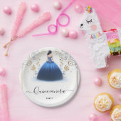 Von Ombre Elfenbein Eis Sky Gold Royal Blue Quince Pappteller (Party)