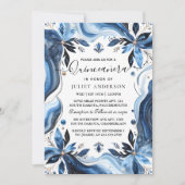 Von Ombre Elfenbein Ice Sky Gold Royal Blue Quince Einladung (Vorderseite)