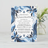 Von Ombre Elfenbein Ice Sky Gold Royal Blue Quince Einladung (Stehend Vorderseite)