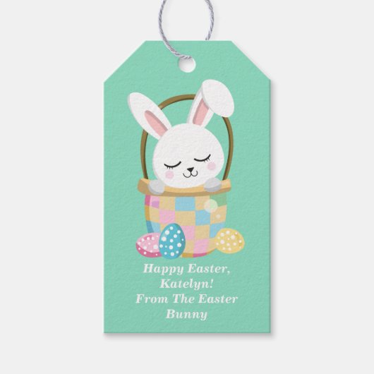 Von Ostern Niedliche Pastel Grün Kinder Geschenk Geschenkanhänger (Vorderseite)