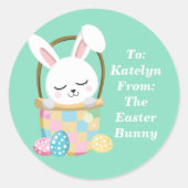 Von Ostern Niedliche Pastel Grün Kinder Geschenk Runder Aufkleber (Vorderseite)