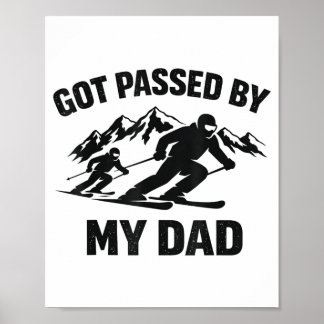 Von Papa beim Skifahren überholt Familie Winterspo Poster