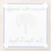 Von Papier zu Menschen Logo, blau Glasuntersetzer (Rückseite)