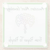 Von Papier zu Menschen Logo, grün Glasuntersetzer (Rückseite)