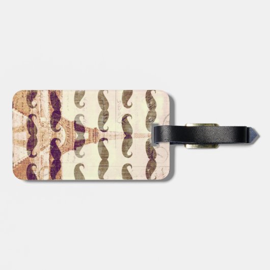 Von Paris mit dem Schnurrbart Gepäckanhänger (Rückseite horizontal)