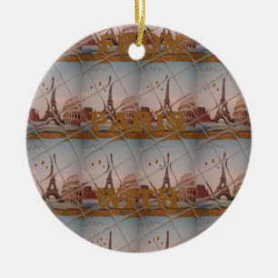 Von Paris mit Liebe Blaue Himmel Farben Keramik Ornament