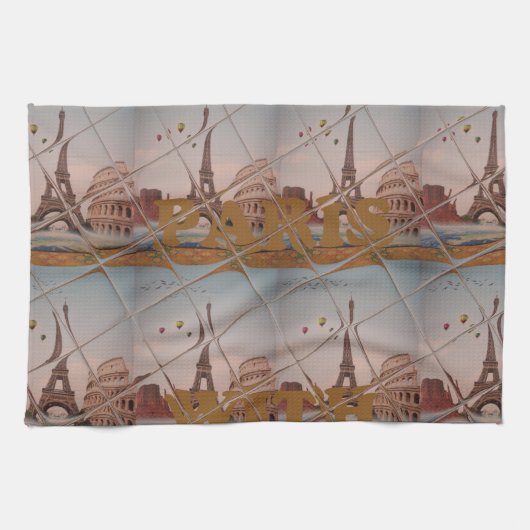 Von Paris mit Liebe blauen Himmelsfarben Geschirrtuch (Horizontal)