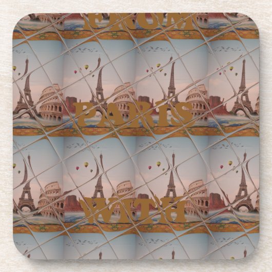 Von Paris mit Liebe blauen Himmelsfarben Untersetzer (Vorderseite)