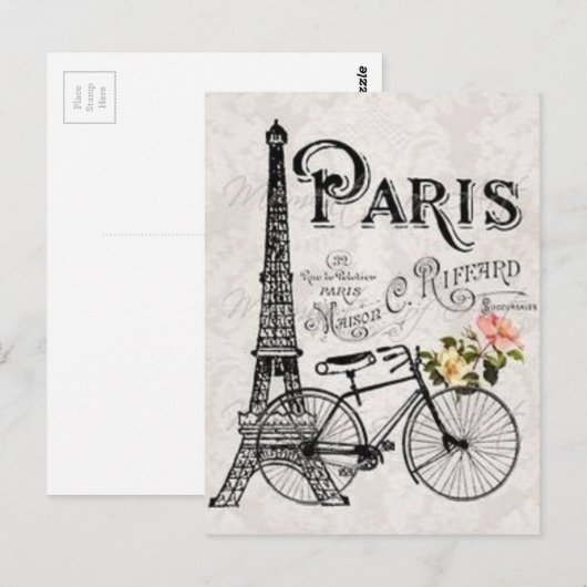 Von Paris mit Liebe Postkarte (Vorne/Hinten)