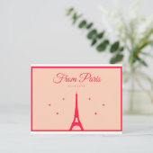 Von Paris mit Liebe - Rote Schrift Postkarte (Stehend Vorderseite)