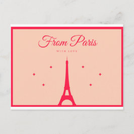 Von Paris mit Liebe - Rote Schrift Postkarte