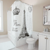 Von Paris mit Liebe-Schwarzweiss-Reise-Dekor Duschvorhang (Beispiel)