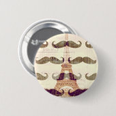 Von Paris mit Schnurrbart Button (Vorne & Hinten)