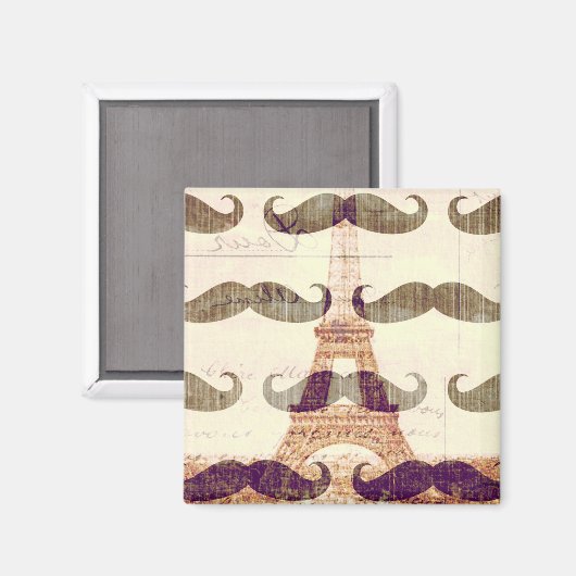 Von Paris mit Schnurrbart Magnet (Vorderseite/Rückseite)