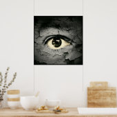 Von Peeling umgebenes menschliches Auge Poster (Küche)